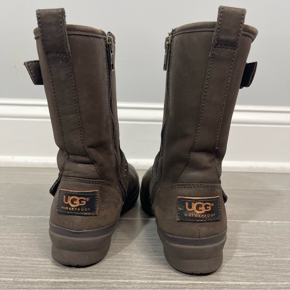UGG Women's Jenise Winter Waterproof Insulated Rain Boots Stout Brown Size 5M US - Picture 5 of 11